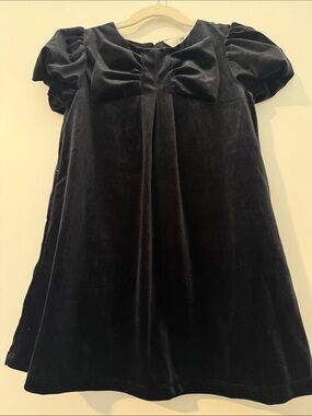 H&M Black Velvet Bow-Front Formal Dress for Girls